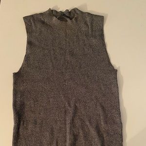 Brandy Melville Grey Sleeveless Mockneck top